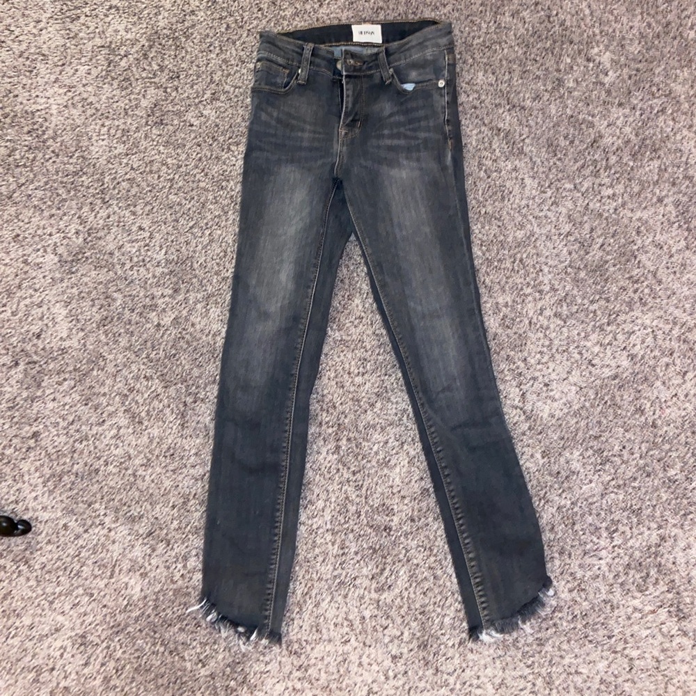 Girls charcoal grey Hudson skinny jeans